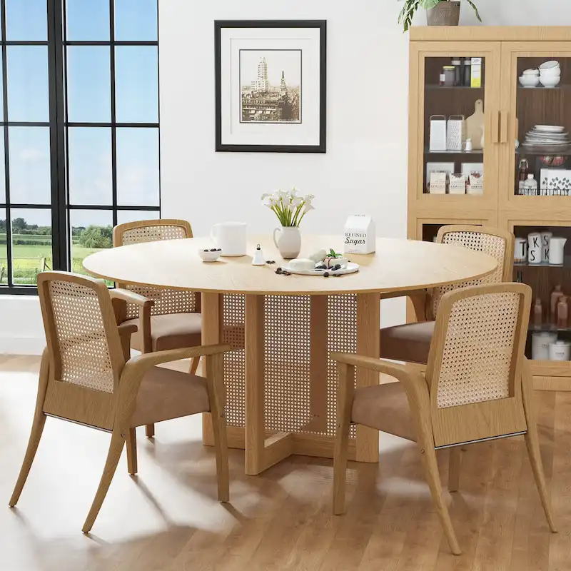 Solid Wood Round Dining Table 4-6 People