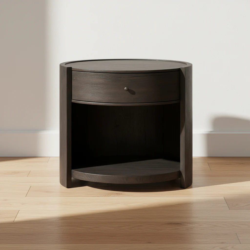 Classic Oak Nightstand with Storage Drawer for Bedroom