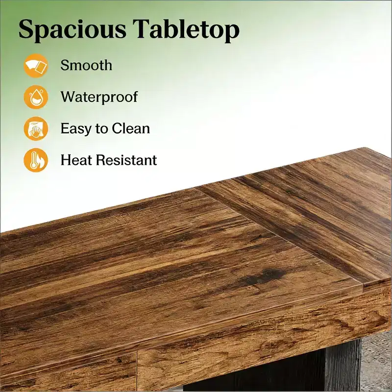 GDFStudio Joyce Modern 71 Woodgrain Bar Height Table