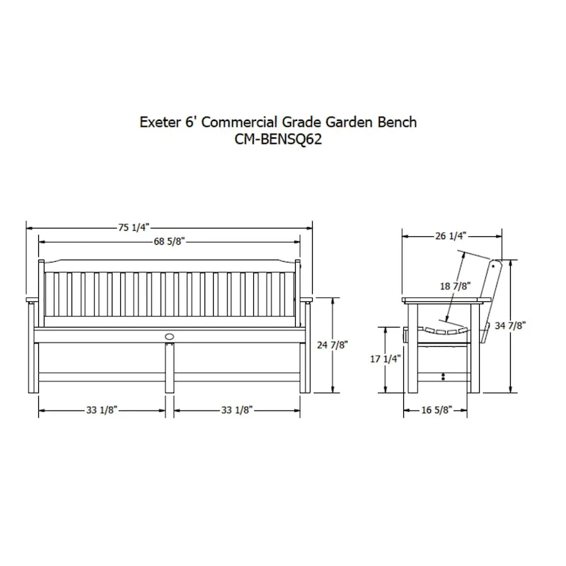 Highwood Professional Commercial Grade Exeter 6' Garden Bench