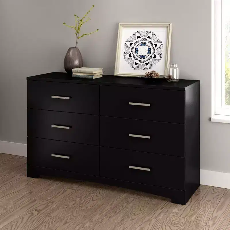 Modern Urban 2-Drawer Side Table with Metal Legs