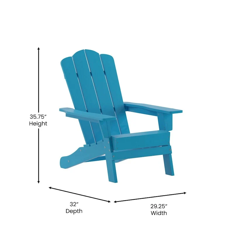 Set of 4 All-Weather Adirondack Chairs with Cupholders