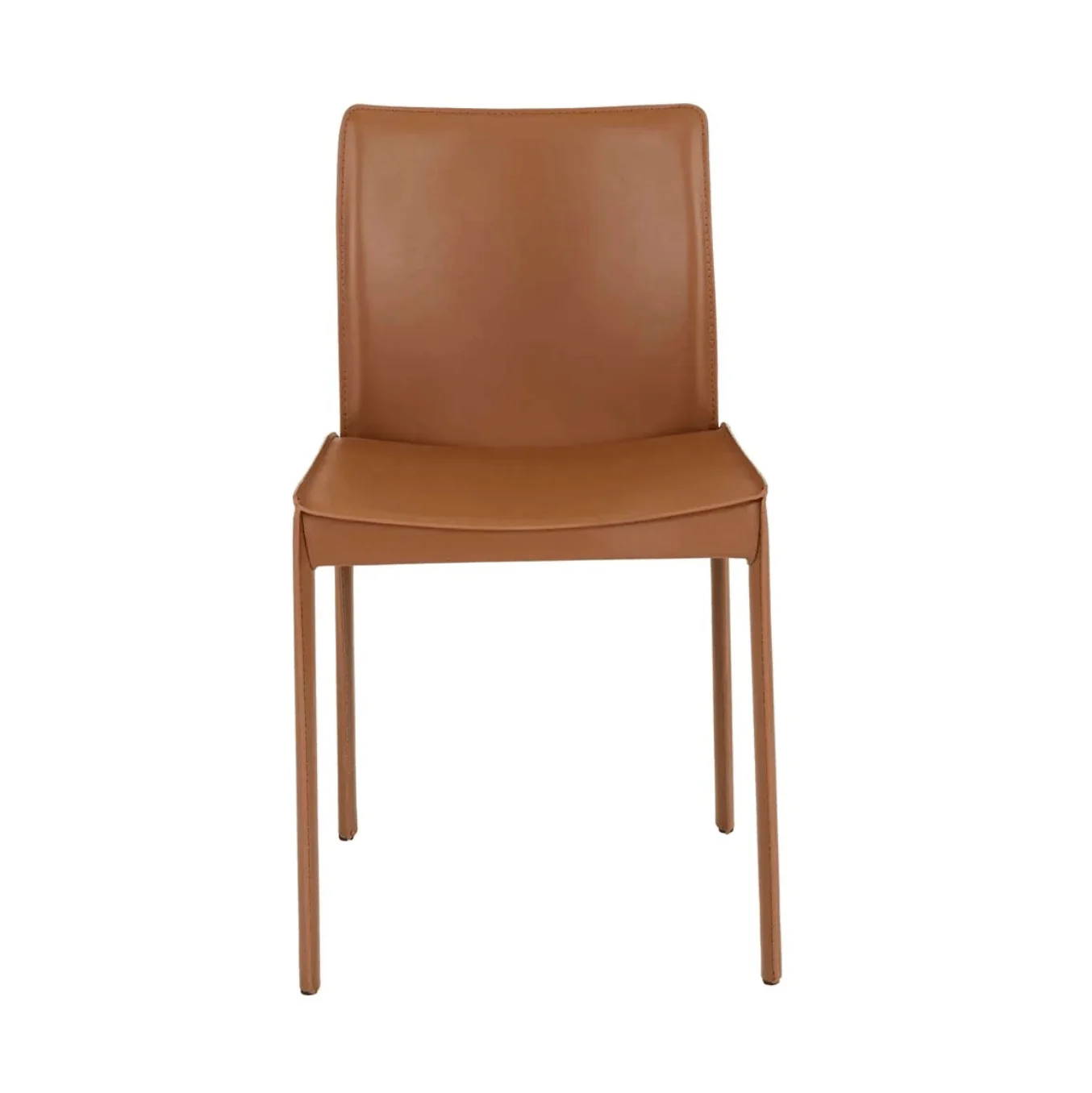 Tan Leather Dining Chair with Upholstered for Dining Room