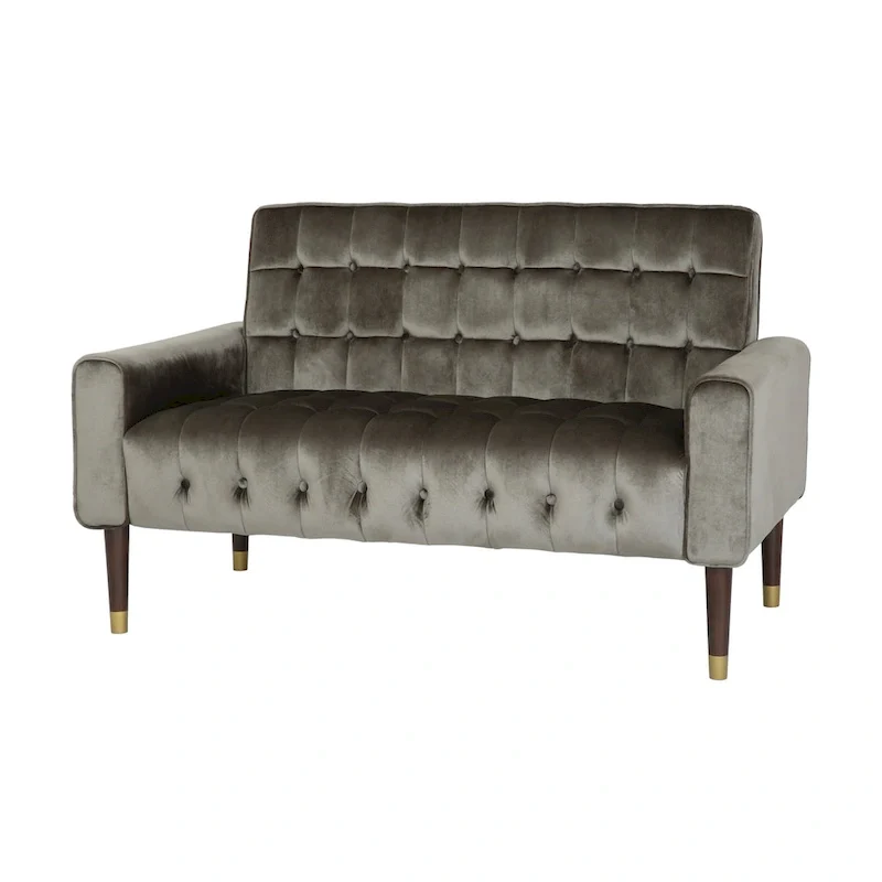Harnett Tufted Velvet Tapered Leg Loveseat by Christopher Knight Home