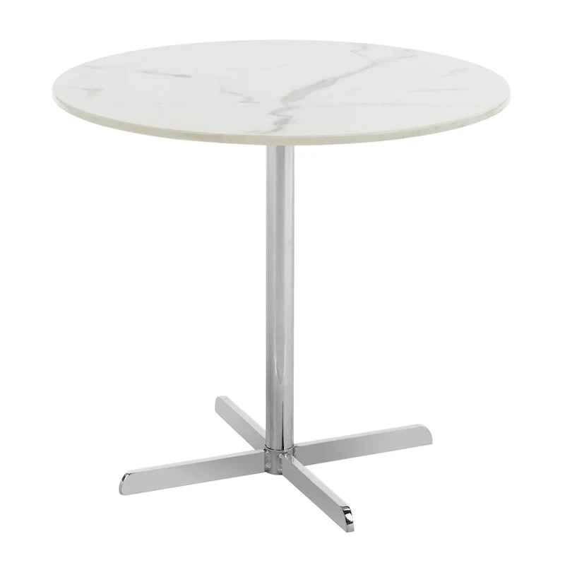 SAFAVIEH Peggy White/ Brass Round Side Table - 19.6 x 19.6 x 17.8 - 20Wx20Dx18H