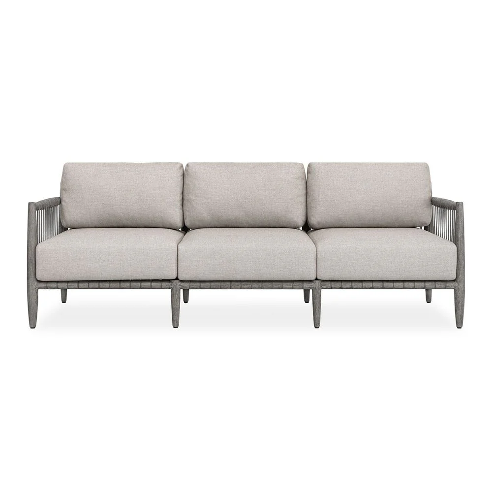 Dark Gray Mahogany Charcoal Rope Dove Cushion Outdoor Sofa