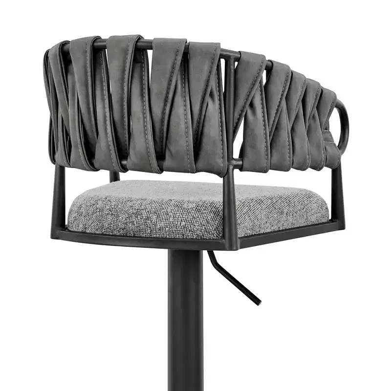 GDFStudio Blaise Modern Adjustable Swivel Faux Leather Upholstered Bar Stool