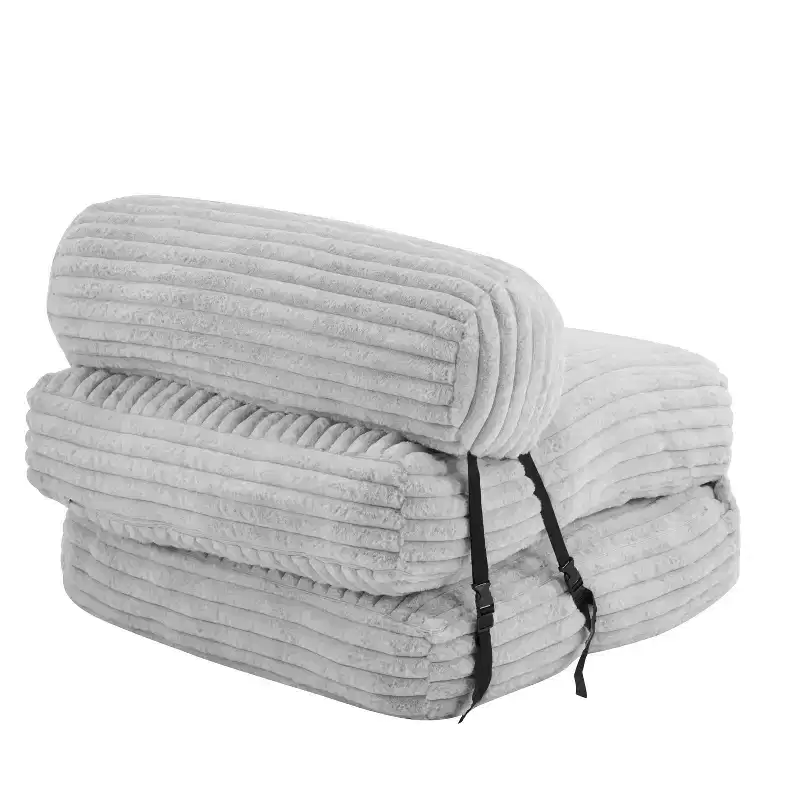 Christopher Knight Home Maegan Modern Foldable Faux Fur Bean Bag Convertible Lounge Bed with Pillow