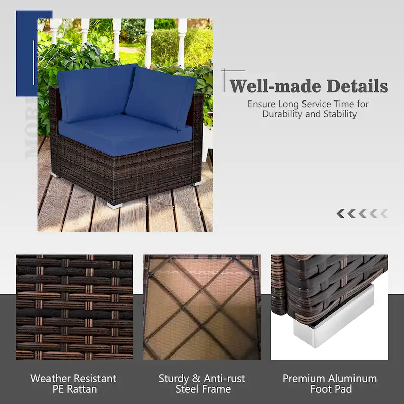 Costway 7PCS Patio Rattan Furniture Set 30 Fire Pit Table Cover - See Details