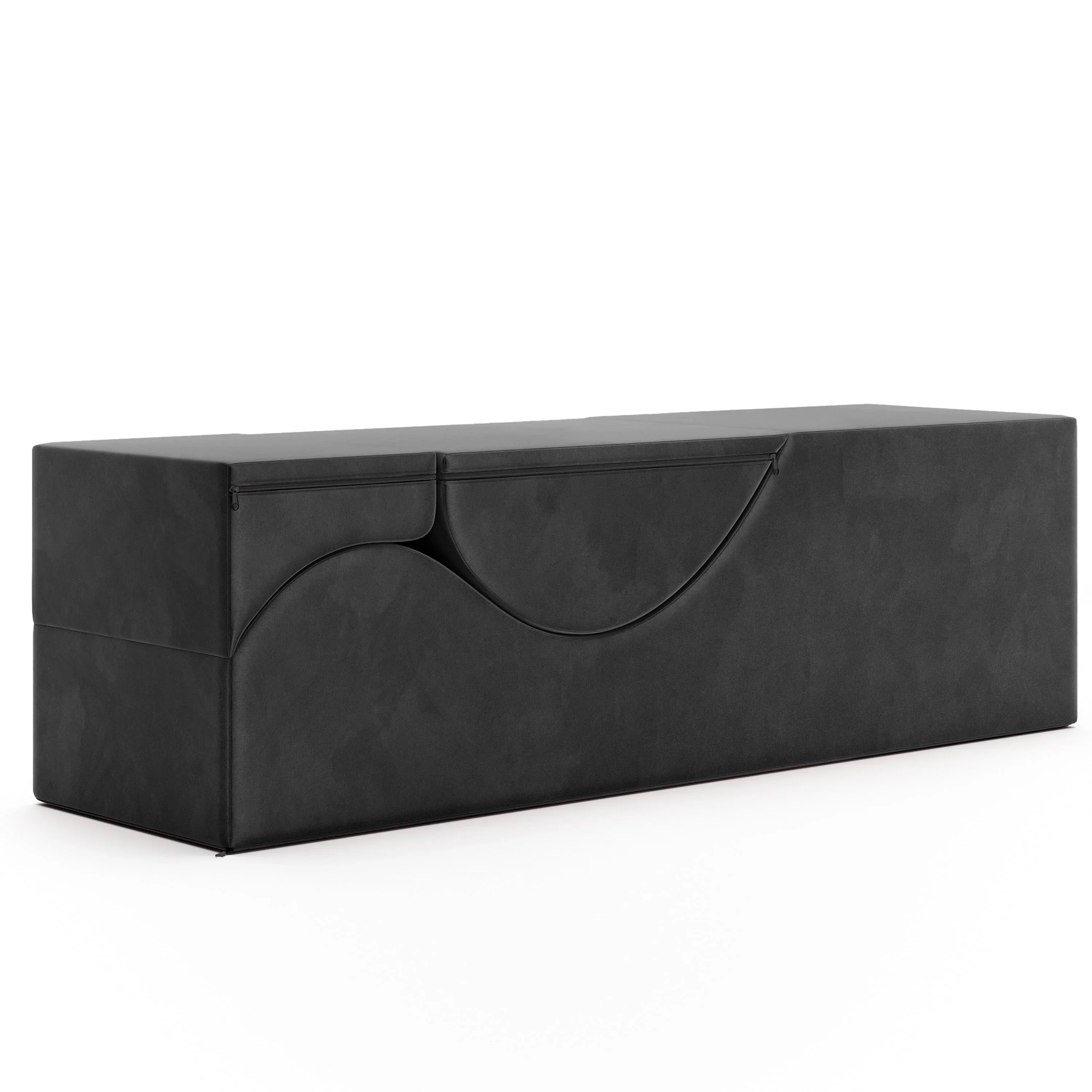 Avana Kami Convertible Chaise / Yoga & Massage - 2-In-1 Ottoman with Concealed Fold Out Yoga Lounge Chair, Microvelvet - N/A