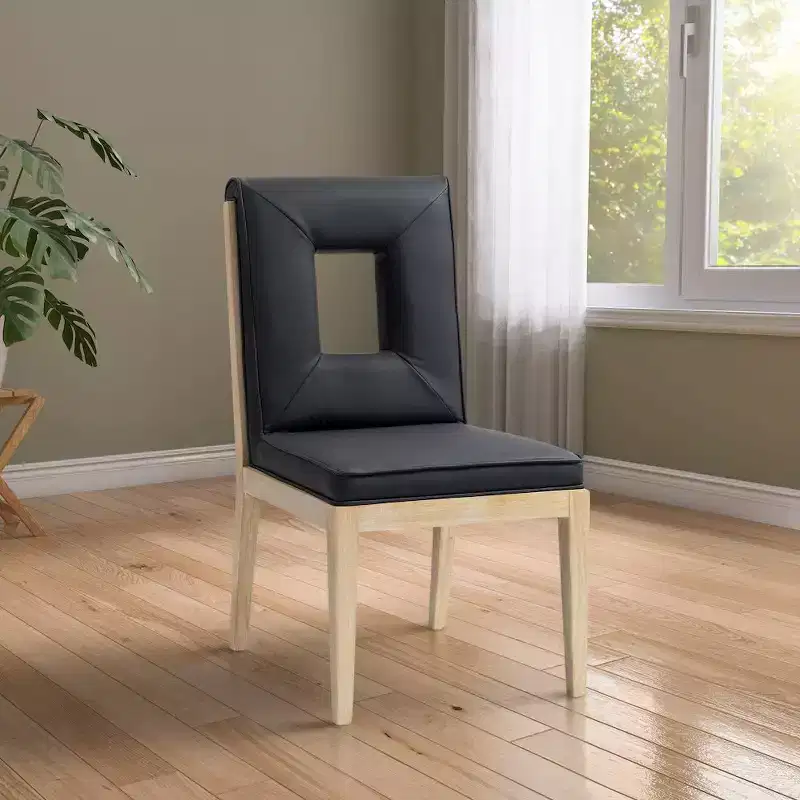 Meridian Furniture,Gwendolyn Vegan Leather Dining Side Chair, Set of 2