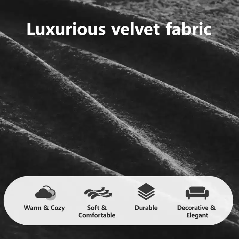 Clihome 110Boneless Sofa With Tufted,Soft Velvet Fabric,Modular Sectional Sofa,32D High Density Sponge,Anti-Slip Design,Ergonomic Design Bottom