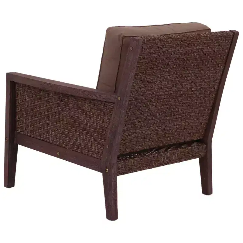 Courtyard Casual Buena Vista II Club Chair Stained Eucalyptus Wood KD Sunbrella Fabric