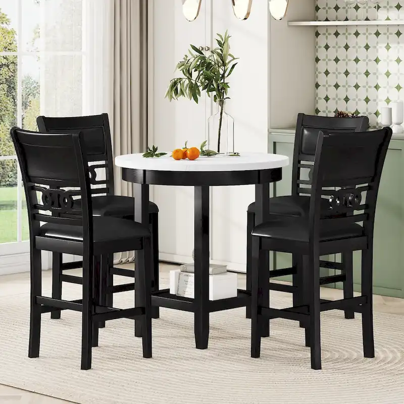 5-piece Counter Height Dining Round Table Set