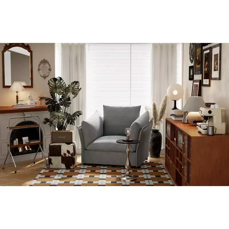 Chenille Oversized Accent Chair, Modern and Comfy