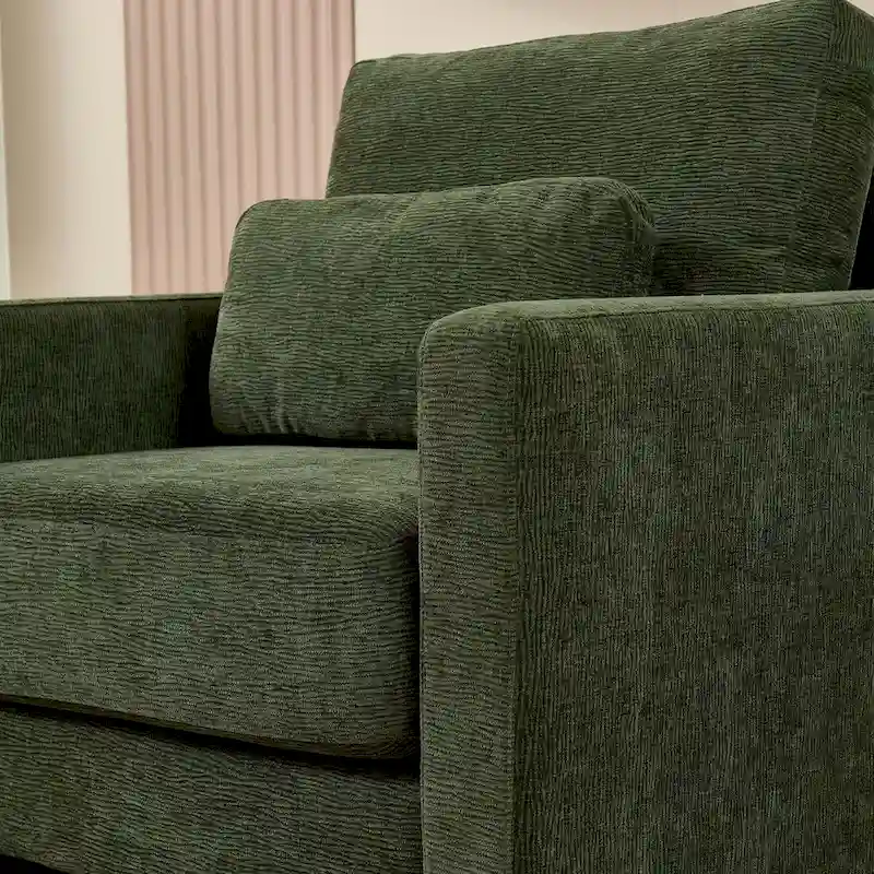 Chenille Upholstered Accent Chair with Armrests