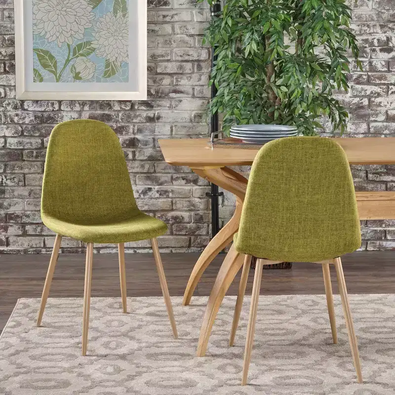 GDFStudio Haleigh Mid-Century Modern Fabric Upholstered Dining Chairs (Set of 2)
