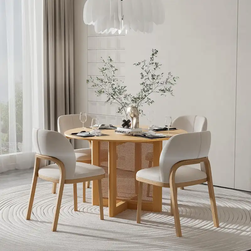 Solid Wood Round Dining Table 4-6 People