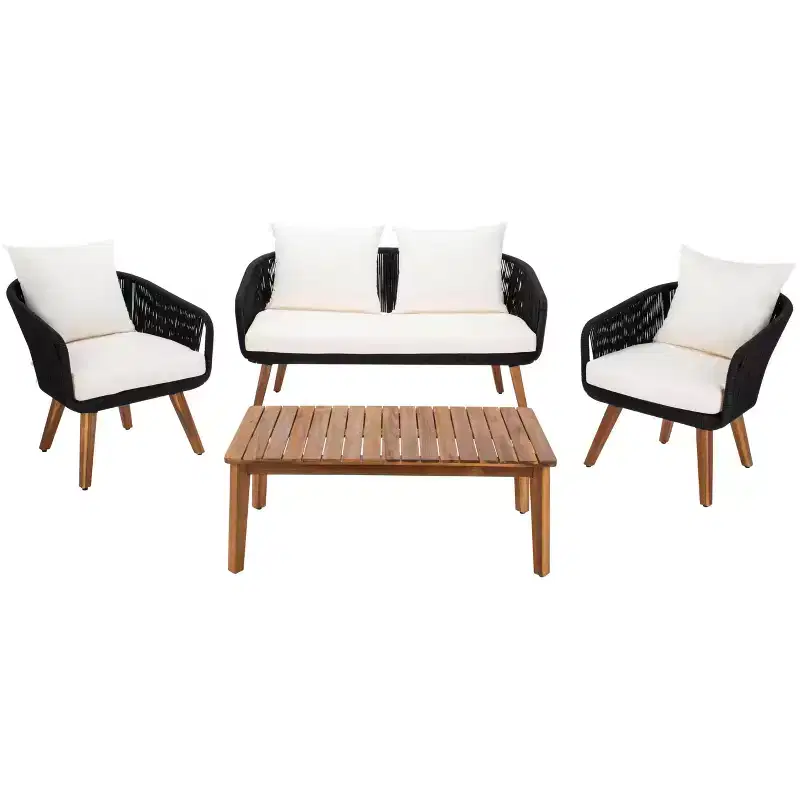 Prester 4 Piece Living Set - Indoor/Outdoor - PAT7073 - Safavieh