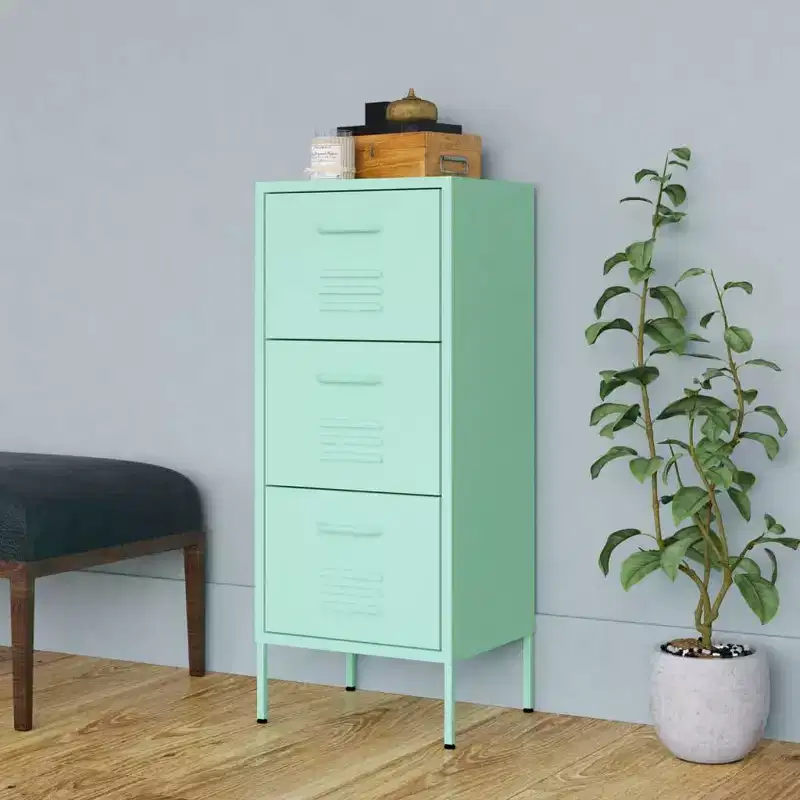 vidaXL Storage Cabinet Navy Blue Steel Medium Adjustable Feet - Mint