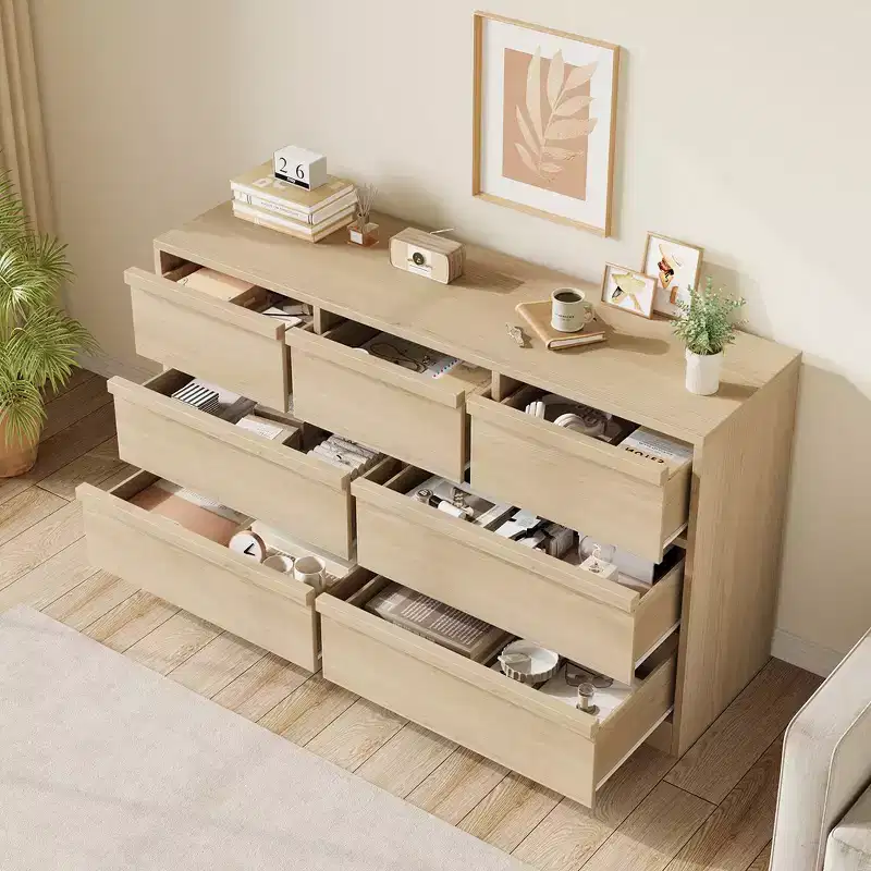 Whizmax 7 Drawer Dresser for Bedroom, Wooden Double Dresser Organizer with Storage, Modern Chest of Drawers for Bedroom, Living Room, Nursery