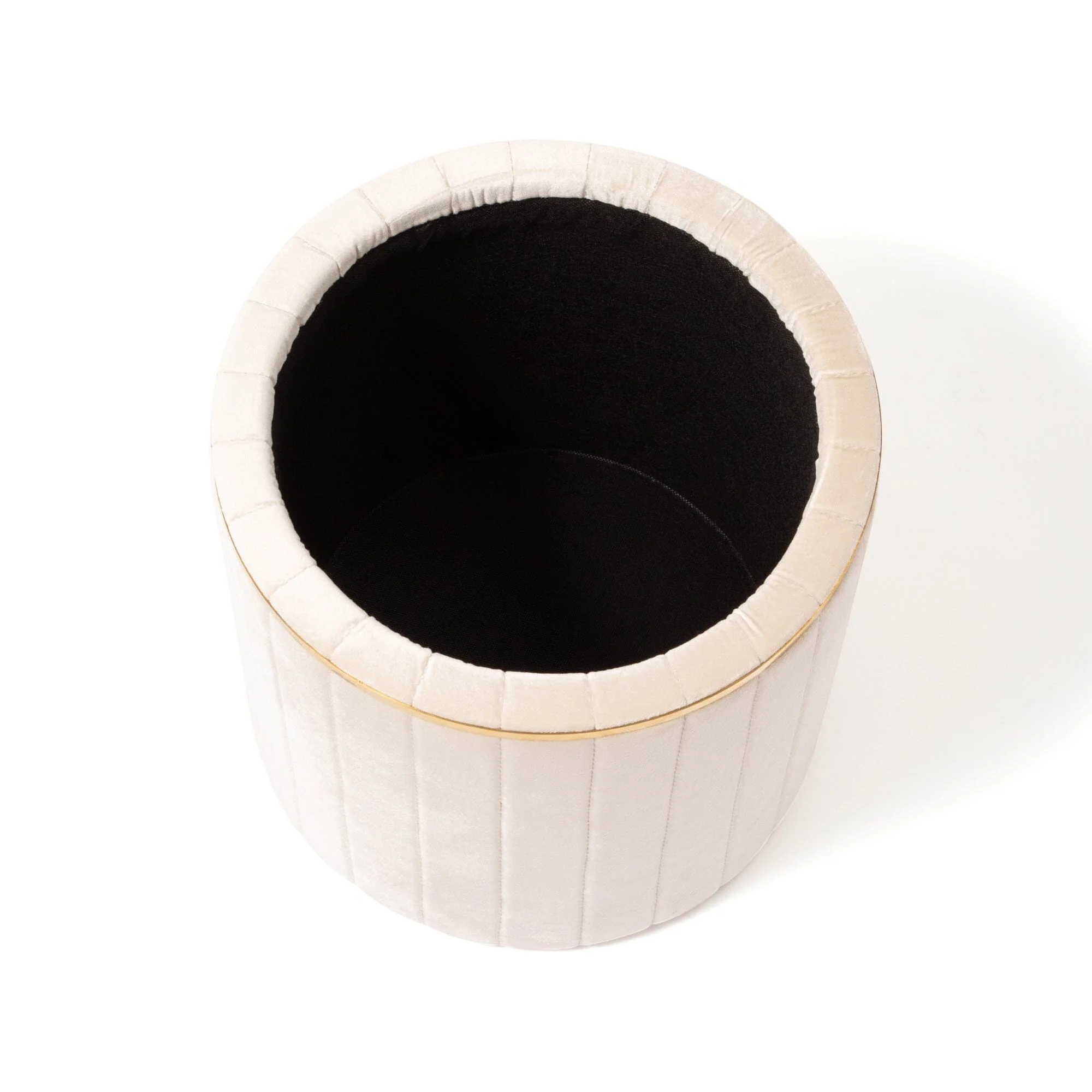 Ivory Upholstered Accent Stool
