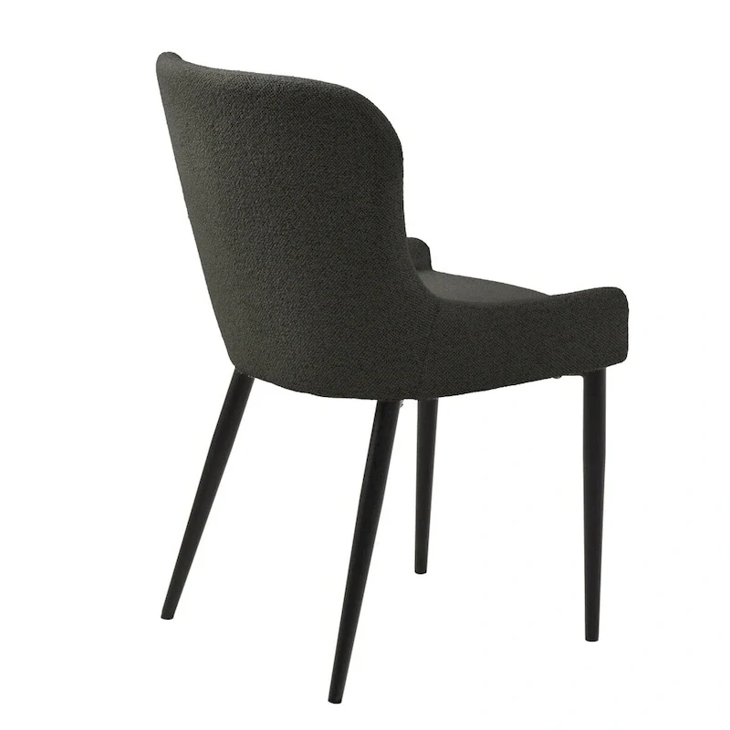Rye Studio Boucle Dining Chairs with Black Steel Legs, Set of 2