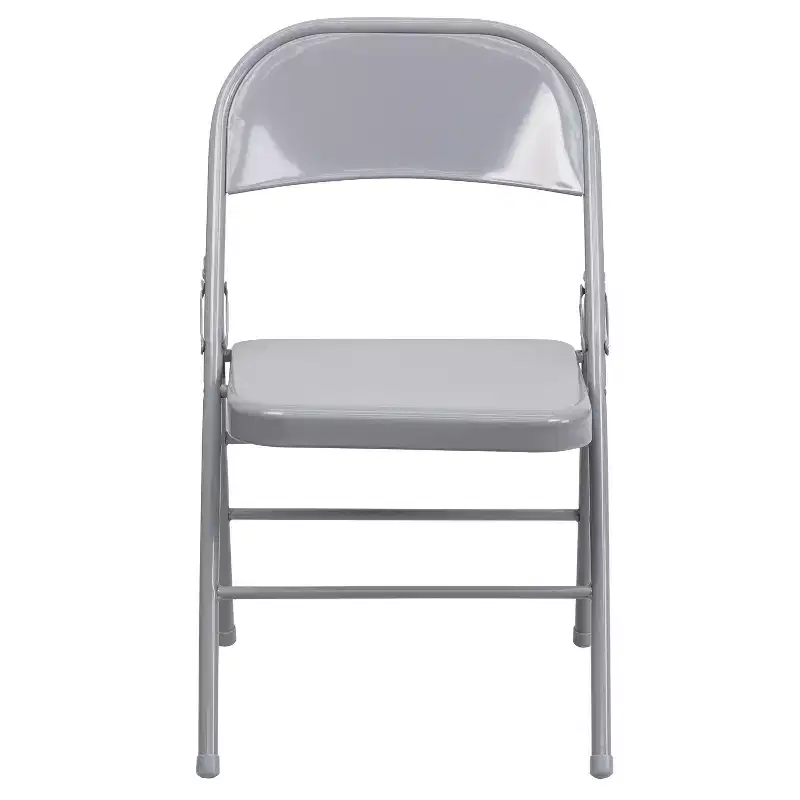 Emma and Oliver 4 Pack Triple Braced & Double Hinged Metal Folding Chair