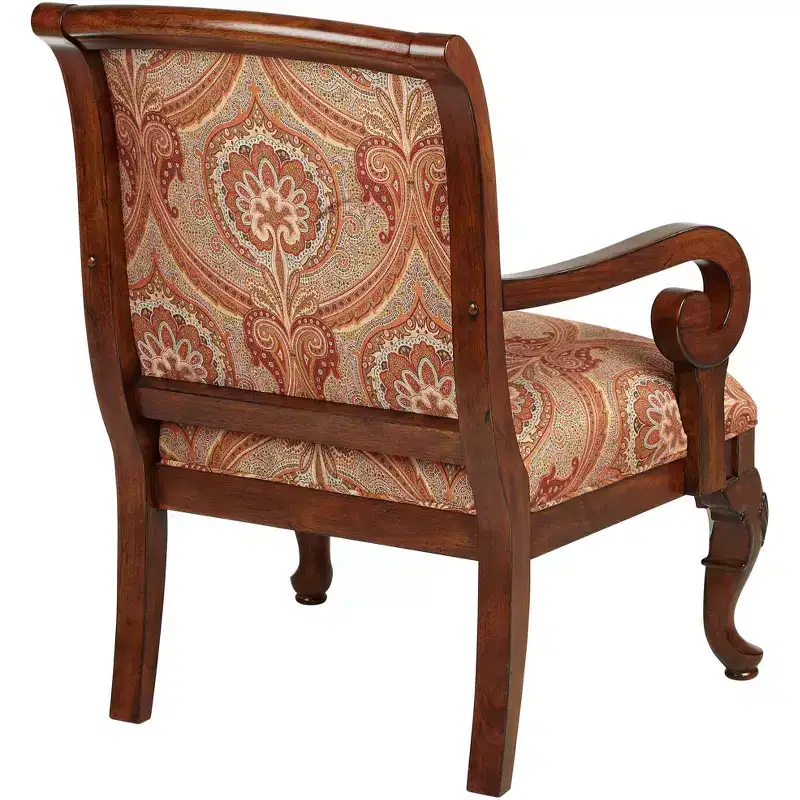 Kensington Hill Diana Wood and Red Upholstered Accent Chair