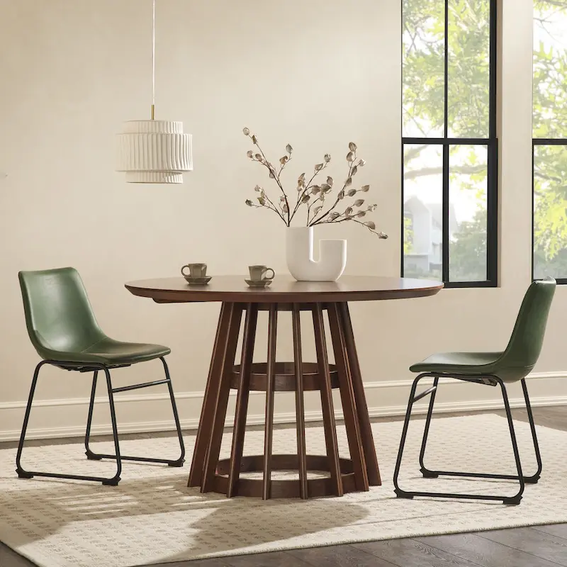 Middlebrook Designs 48 inch Round Slatted Wood Dining Table