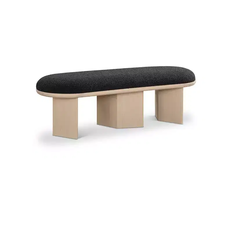 Boucle Fabric Bench