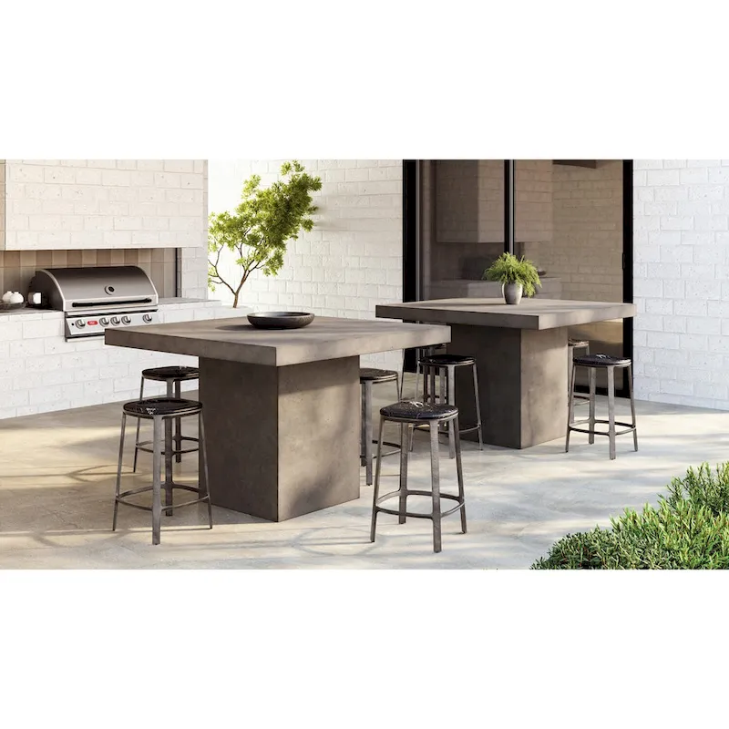 Mixx - Una 59 Square Counter Height Dining Table - Dark Grey