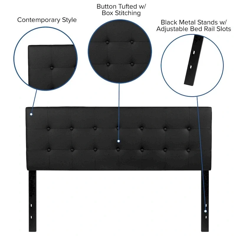 Button Tufted Upholstered Headboard