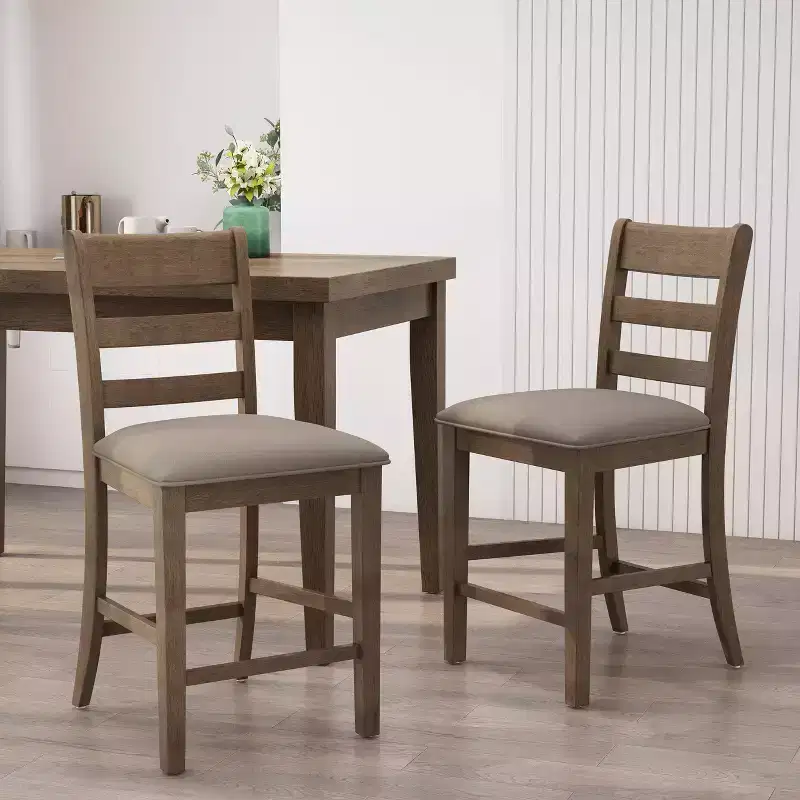 Okak Set of 2 Modern Dining Chairs, Fabric Dining Room Chairs, Upholstered Kitchen Side Chairs with Curved Backrest & Metal Frame