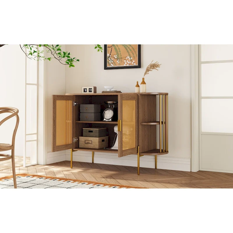 legant Curved Dining Cabinet with Gold Trim