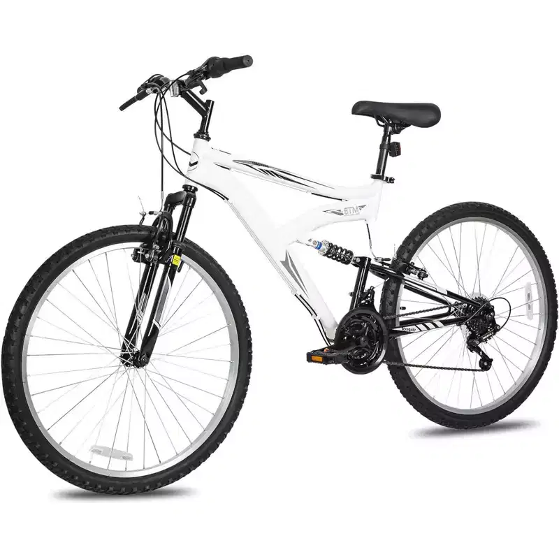 hykolity 26 27.5 Wheel Mountain Bike, 18 Speed MTB Women Men Bicycle with Adjustable Saddle, Full Suspension for Outdoor Cycling
