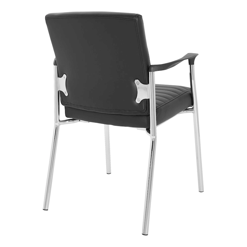 Guest Chair with Faux Leather and Chrome Frame