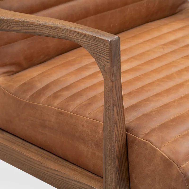 Poly & Bark Rowan Lounge Chair - Full Grain Genuine Italian Leather