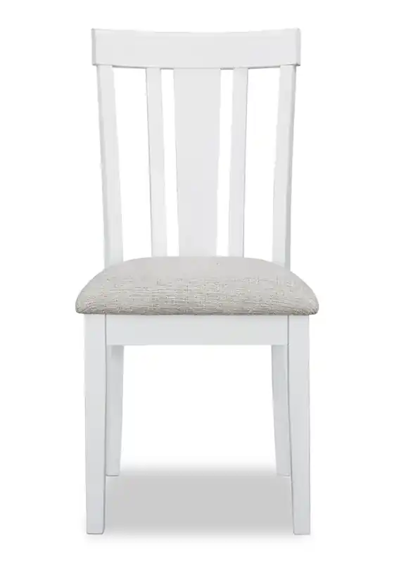 Dining Chair with Polyester Fabric - White/Grey