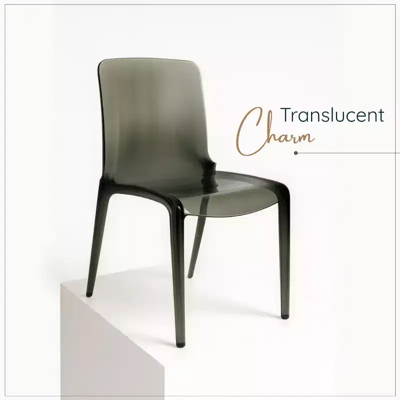 Clear Acrylic Dining Chair Set of 2 Stackable Waterfall Edge Lightweight 275 lbs