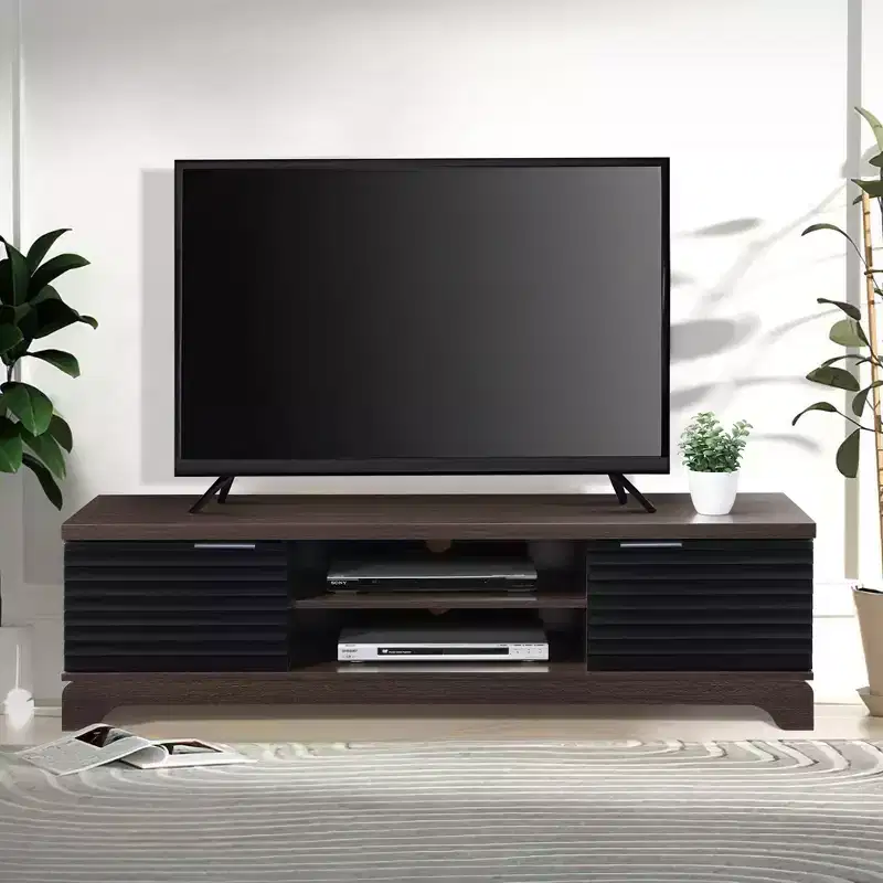 AndMakers 58.66 in. Wood TV Stand with 2 Storage Cabinets Fits TV's up to 65 in.