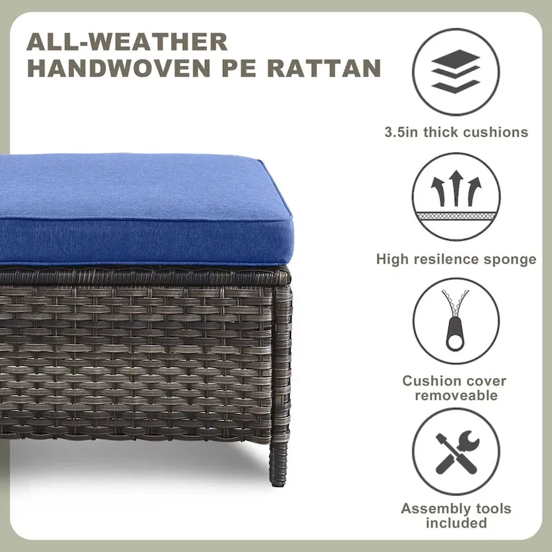 5 Piece Patio Furniture with Fire Pit Table - Grey