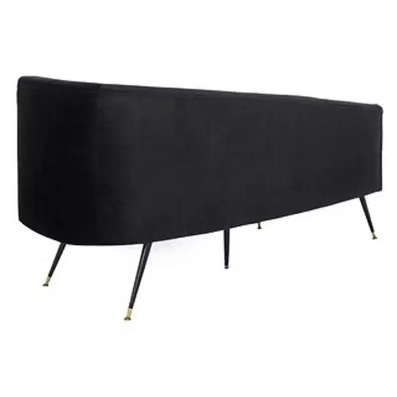 Parisian Velvet Settee Loveseat Metal Frame Gold Cap Legs Foam Cushion Seats 2 550 lbs