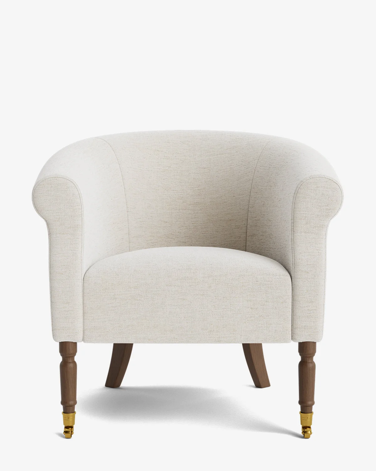 Traditional Upholstered Lounge Chair with Curved Elements & Designer Fabric for Living Room