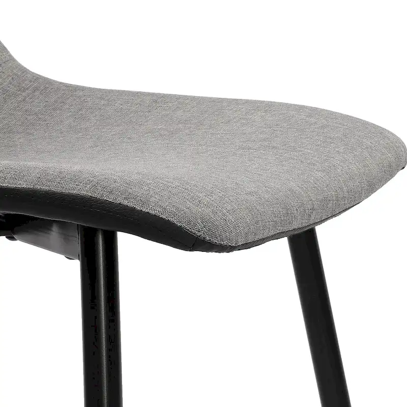 Mid-Century Modern Fabric Dining Chair with Metal Legs, Set of 4 - Gray