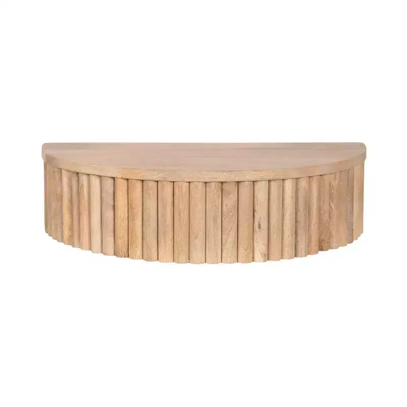 Kate and Laurel Reid Ribbed Floating Side Table, 20x11x6, Natural