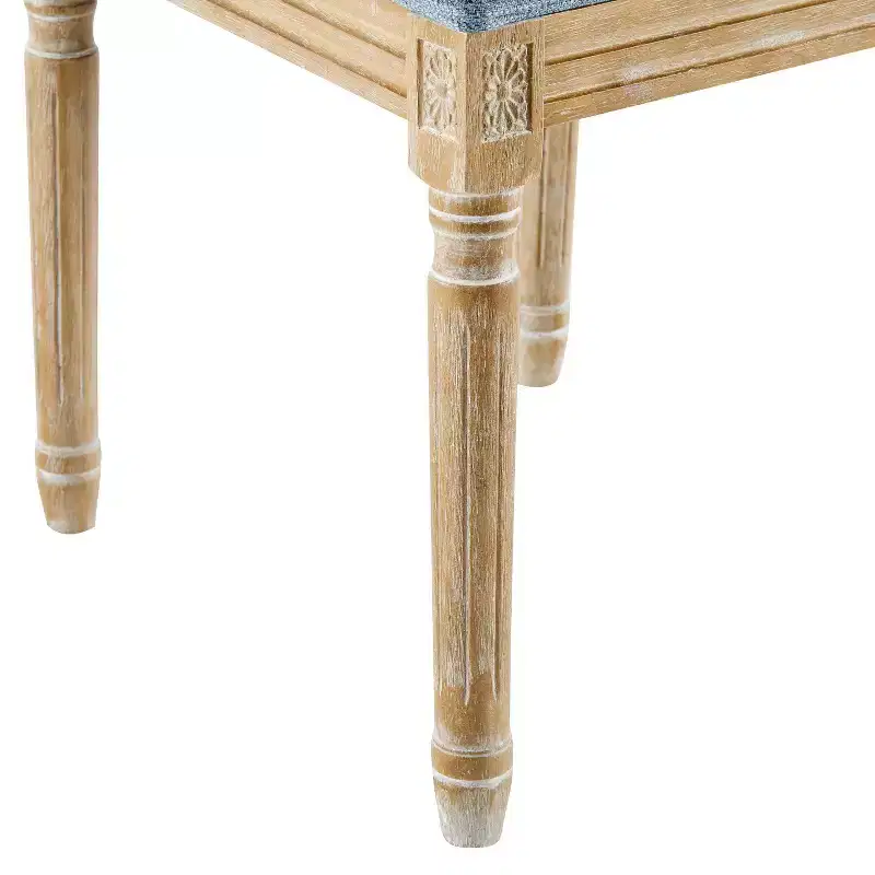 Christopher Knight Home Set of 6 Brielle French Country Wood and Cane Upholstered Dining Chairs Slate Blue