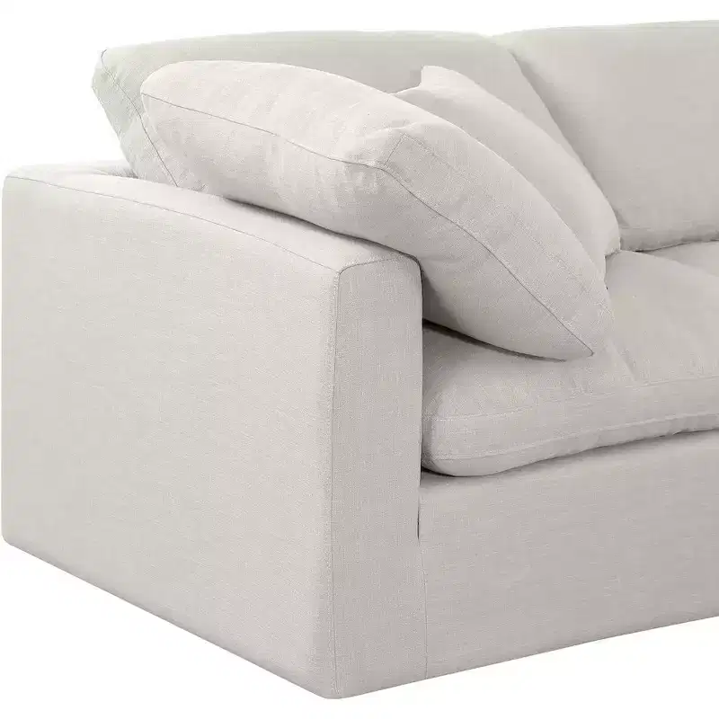 Meridian Furniture Indulge Linen Textured Fabric Modular Sofa