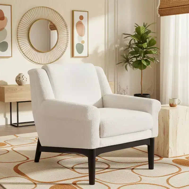 Pine & Plywood Flared-Arm Accent Chair 31''W x 33''H