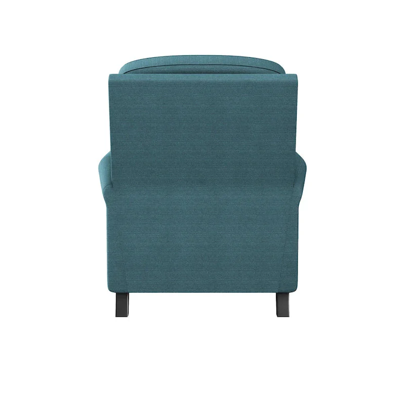 Caribbean Blue Linen Push Back Recliner Chair - Single Seat